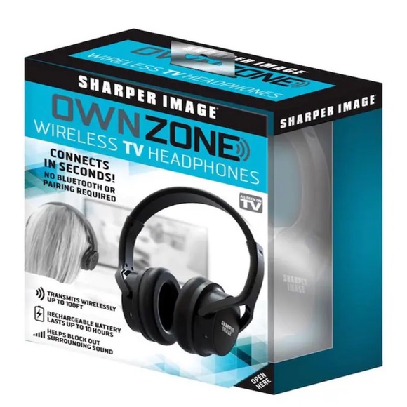 Sharper Image Own Zone Wireless Over The Ear TV Headphones 1pk - Picture 2 of 5